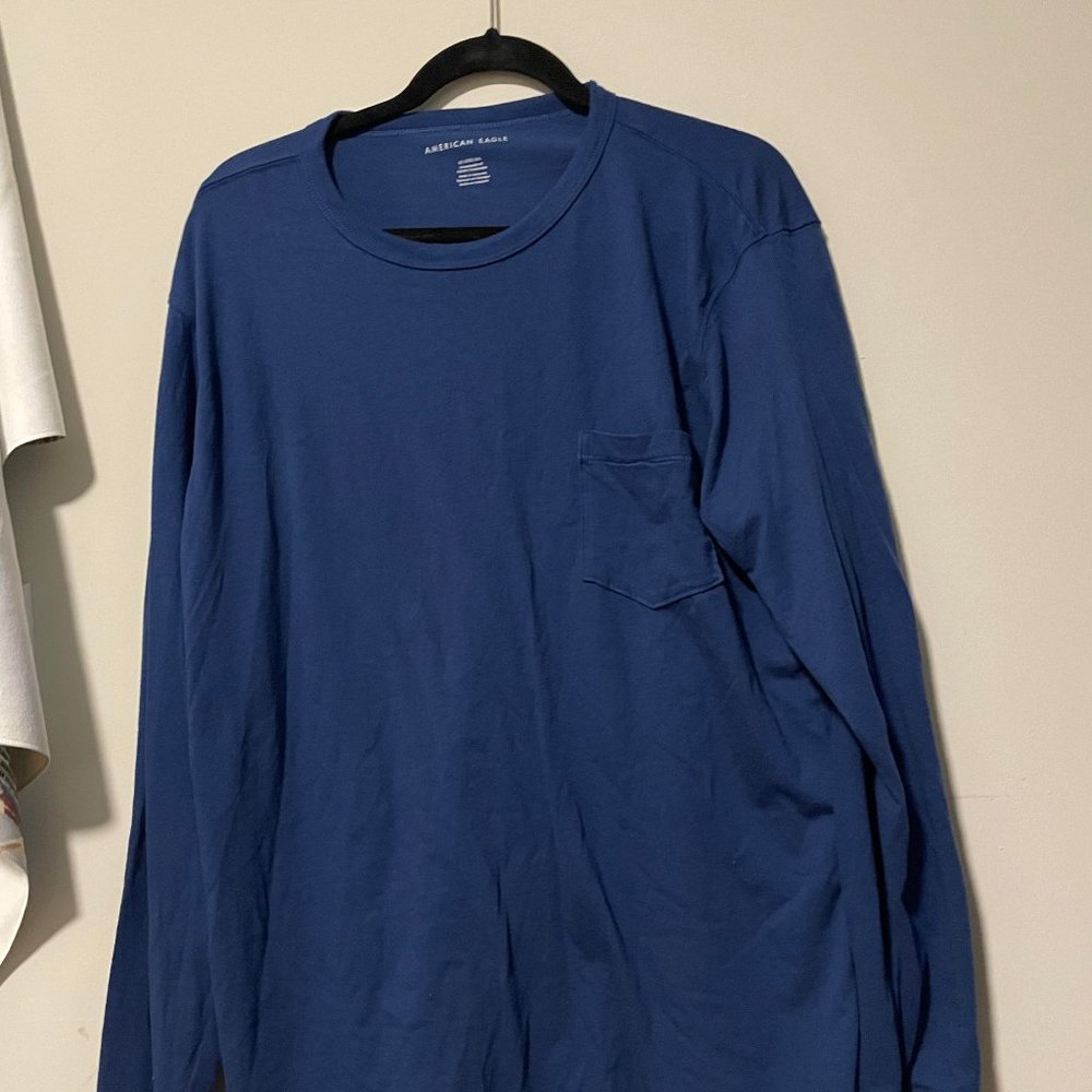 Blue American Eagle Long Sleeve Shirt